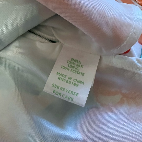 Lilly Pulitzer Do The Wave Orange Blue Seashell Starfish Silk Top - Picture 4 of 7